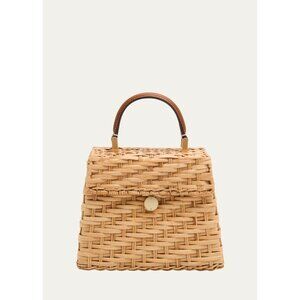 B-207. Cult Gaia Sybil Flap Rattan Crossbody Bag